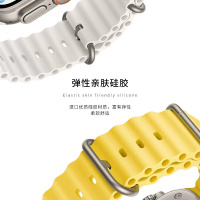 适用苹果手表表带apple watch8/7海洋硅胶运动表带s6/5/4/3/2/se