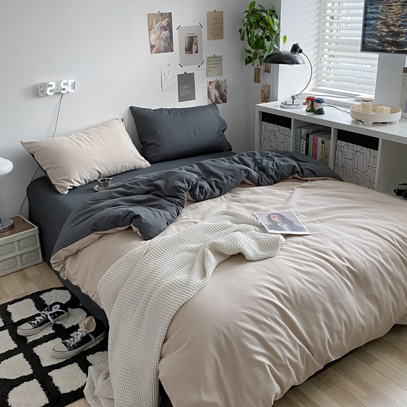 灰色高级感简约床品四件套视频