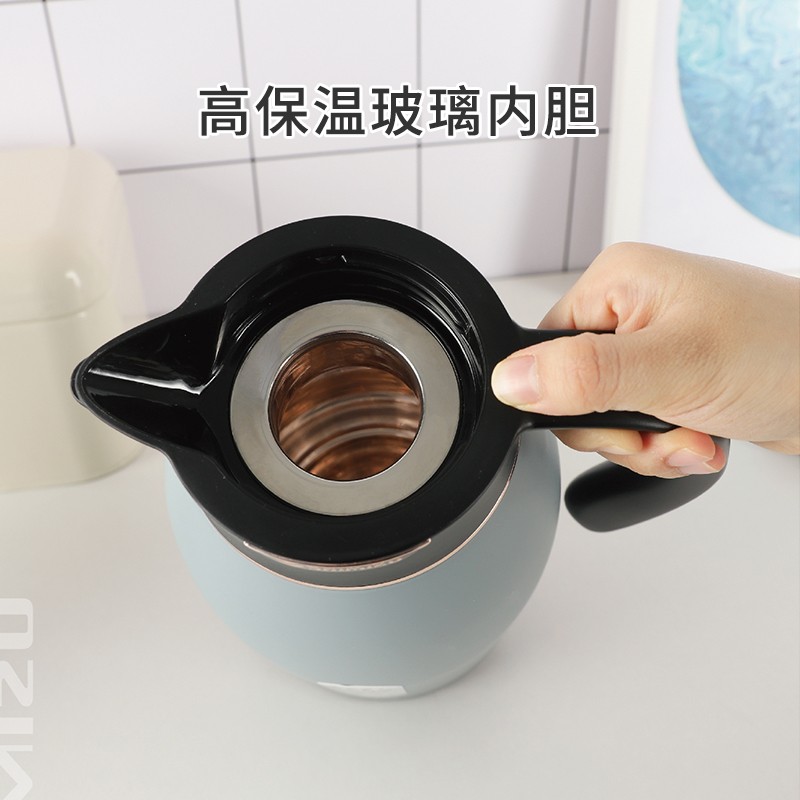 清水(SHIMIZU) 结婚保温壶家用保温瓶欧式暖壶热水瓶玻璃暖水瓶小容量办公室壶 深蓝色 1.6L高清大图