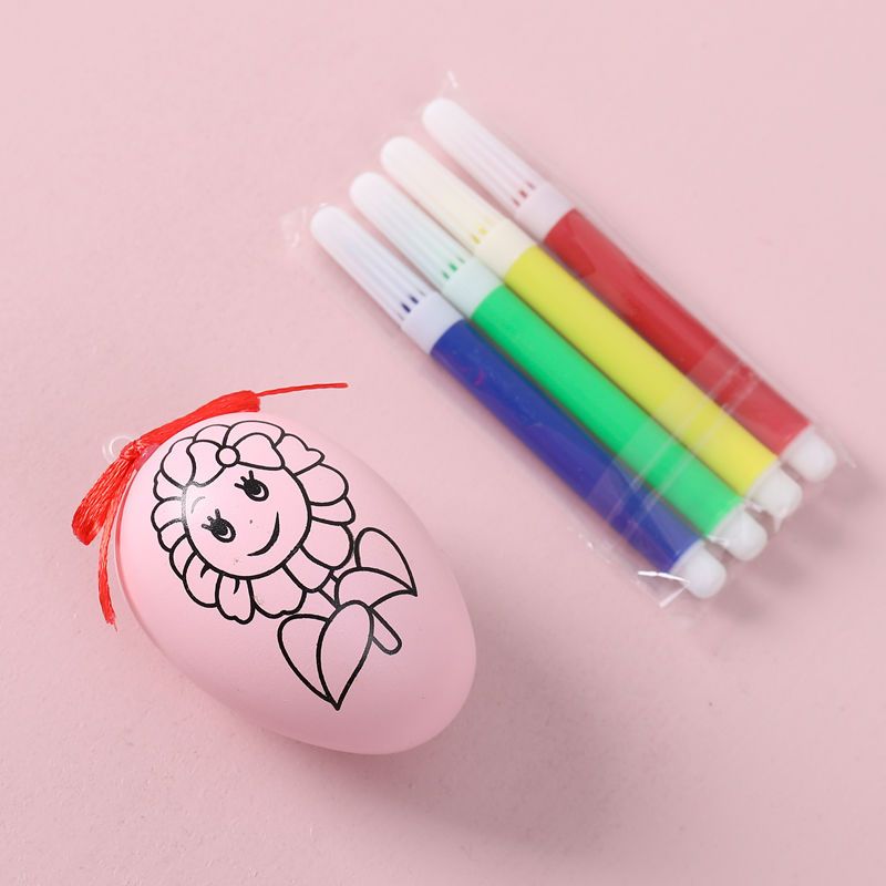 创意DIY儿童手绘涂色彩蛋幼儿手工制作益智玩具蝴蝶仿真塑料蛋壳 5份 样式随机(试用装)