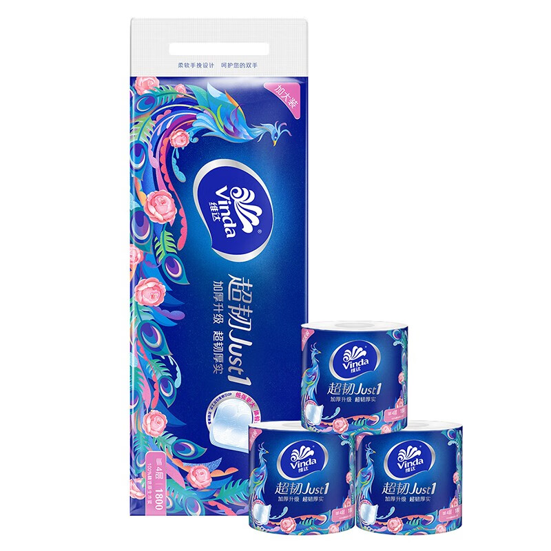 维达(Vinda)有芯卷纸 超韧4层180克*10卷 国潮设计 大分量卫生纸厕纸卷筒纸