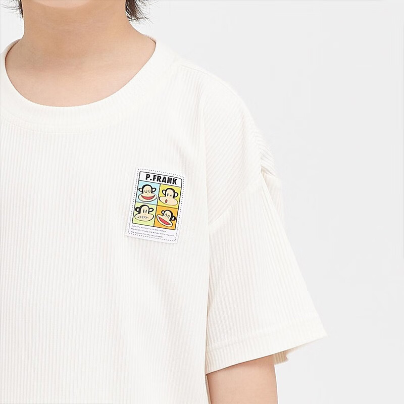 3525325234F大嘴猴(paul frank)童装儿童套装夏季时尚百搭男女款潮流短袖套装 米白 130