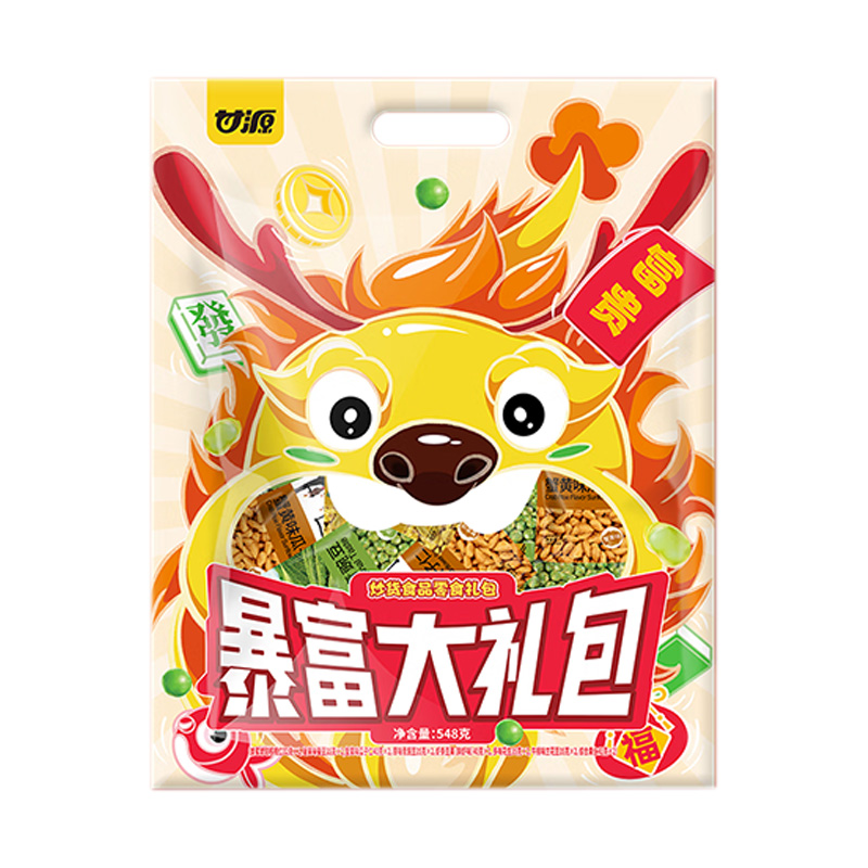 甘源零食礼包休闲食品酥脆美味坚果炒货口感香醇暴富548g