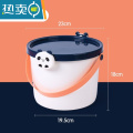 敬平小桶有盖便携式手提水桶带盖塑料家用储水儿童加厚小号整理箱储物 (大号)熊猫加厚款+【奶瓶级材质 】