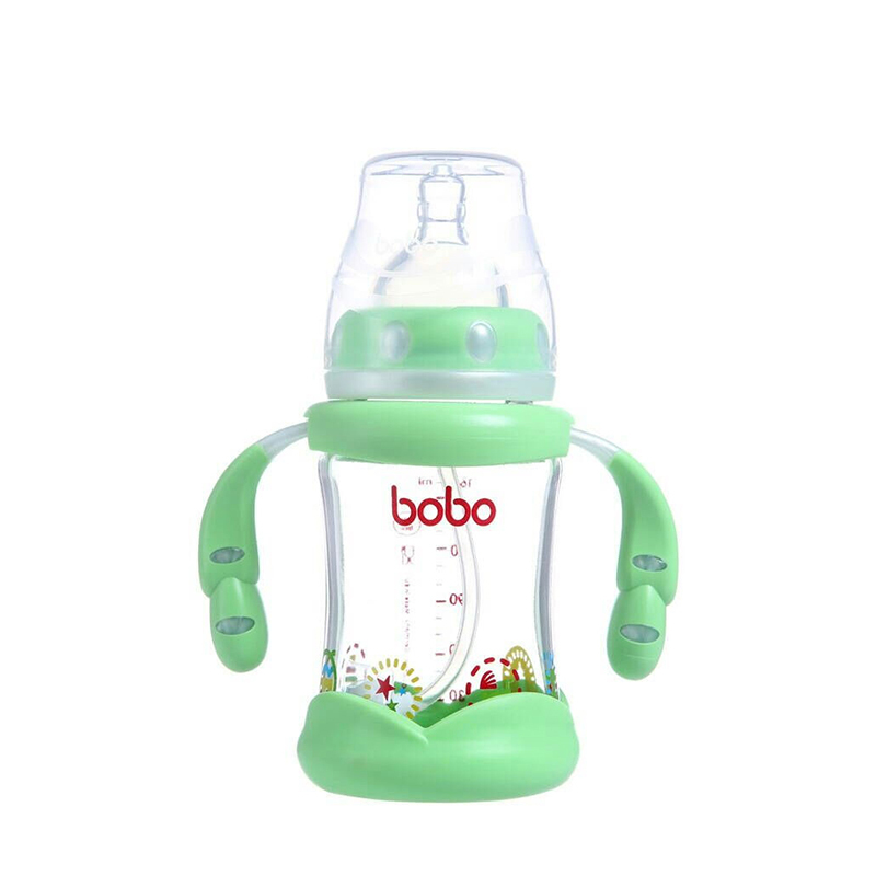 乐儿宝(bobo)防摔玻璃宽口径奶瓶 绿色160ml (适用12个月以上宝宝)