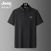 JEEP SPIRIT新款男女POLO衫舒适翻领柔软水洗干爽透气T恤衫 JP8635:黑色 6XL