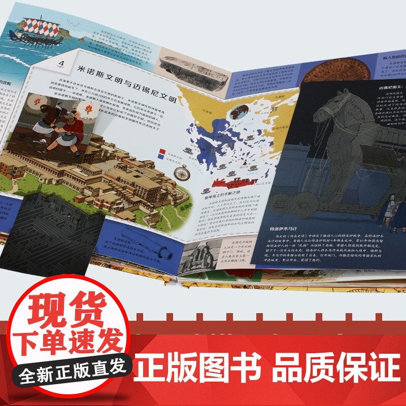 人类的历史 地图上的古代文明立体书 7-14岁 露丝·马丁 著 零门槛学习世界历史 世界文明地图 一场穿越万年的溯源之旅高清大图