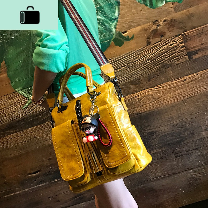 手提包女2020新款多用包软皮斜跨包韩版潮百搭休闲气质女士双肩包NEW LAKE