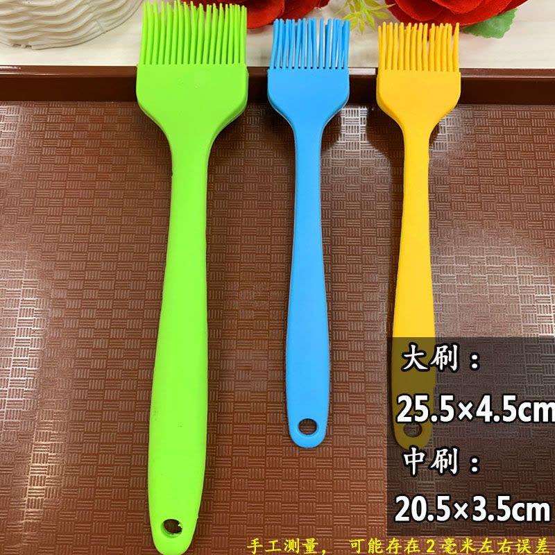 硅胶油刷子耐高温刷子烙饼不掉毛刷子硅胶刷烘焙工具蛋糕刷烧烤刷|1大刷+2中刷(颜色随机)图片
