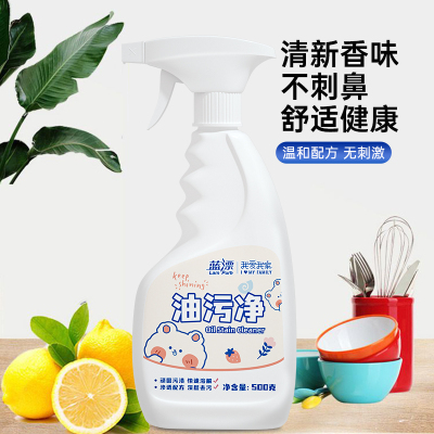 蓝漂萌宠系列泡沫油污清洁剂500g*4瓶厨房油污净家用实惠装（500g*4瓶+一个喷头）