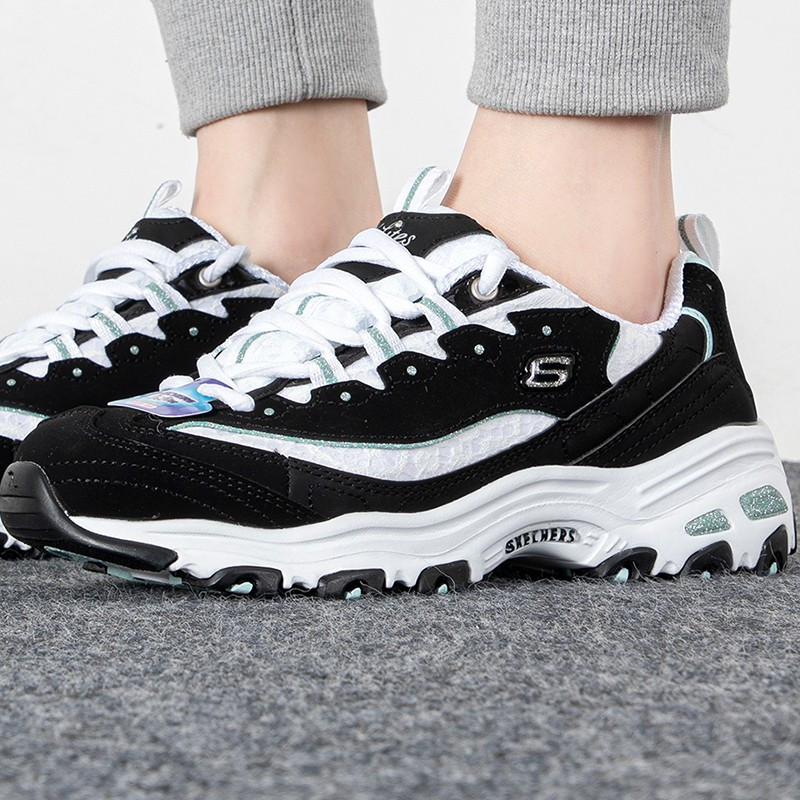 斯凯奇skechers女鞋2023秋季新款运动鞋时尚潮流休闲鞋复古厚底熊猫鞋