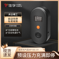 YARDFORCE 车载汽车充气泵 充气宝 便携式家用打气泵 LED应急照明 智能数显12V车载电源版 AP150-02
