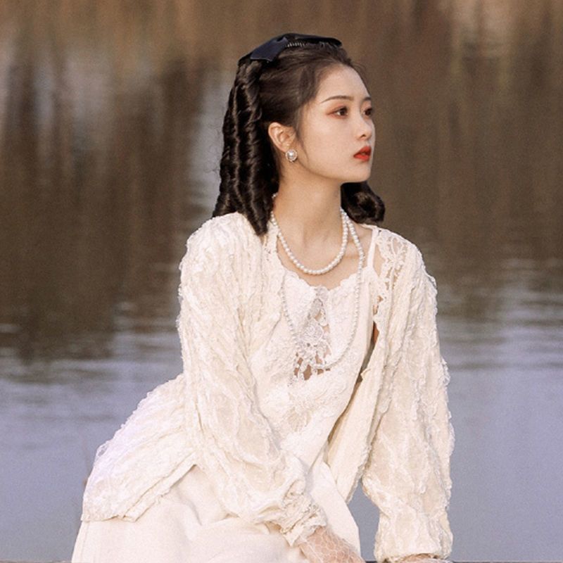 民国假发女卷发罗马卷长发复古民国风旗袍发型金粉世家白秀珠马尾