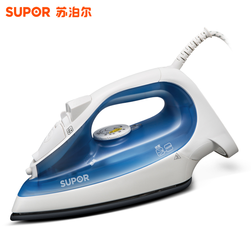 苏泊尔(SUPOR) 电熨斗 YD27D01A-18 家用手持爆炸蒸汽 垂直熨烫 珐琅底板 双重除钙 深蓝色