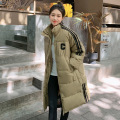 羽绒棉衣棉服女2023年冬季新款韩版宽松中长款过膝面包服棉袄外套 M 绿色
