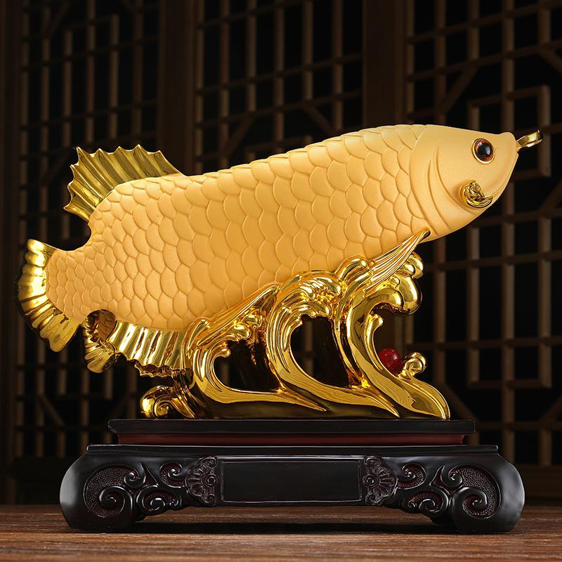 美帮汇创意金龙鱼摆件电视柜客厅装饰朋友开饭店送的 开业礼品高清大图