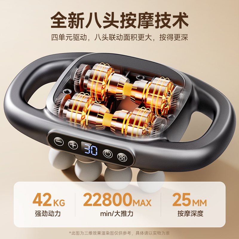 八头筋膜枪肌肉按摩器男士专业级按摩肌膜仪多功能放松颈膜枪送礼高清大图