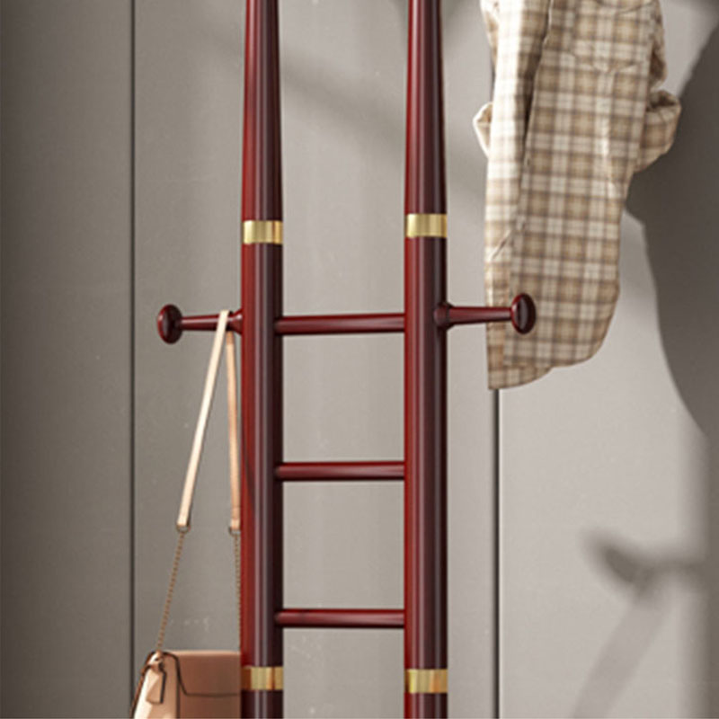 臻远ZY-YMJ-04落地衣帽架家用卧式挂衣架红棕色升级款高清大图