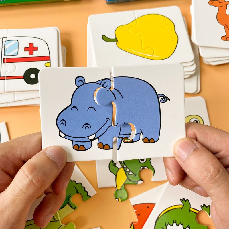 幼儿拼图儿童益智书宝宝早教玩具123岁入门级小孩简易大块配对卡32片