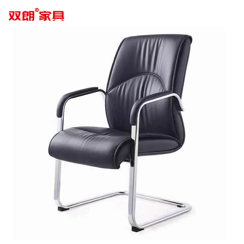 双朗 弓形会议椅 SL-D608YBL 500*600*1050mm 黑色 把高清大图