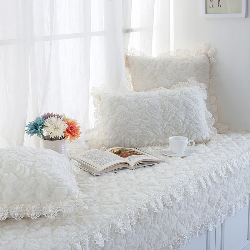 汐岩阳台垫子飘窗垫可裁剪加厚毛绒窗台垫榻榻米垫子可机洗飘窗毯定做 米白色(70宽+20垂边)*180cm长一条