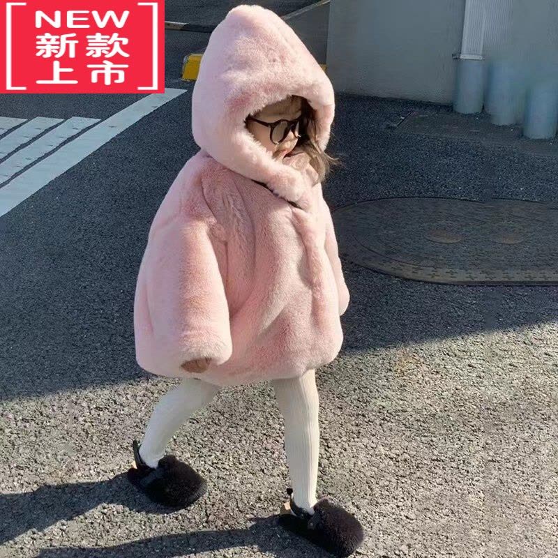 可莉允儿童冬季加绒加厚保暖棉袄女童仿皮草男宝宝懒外套棉服图片