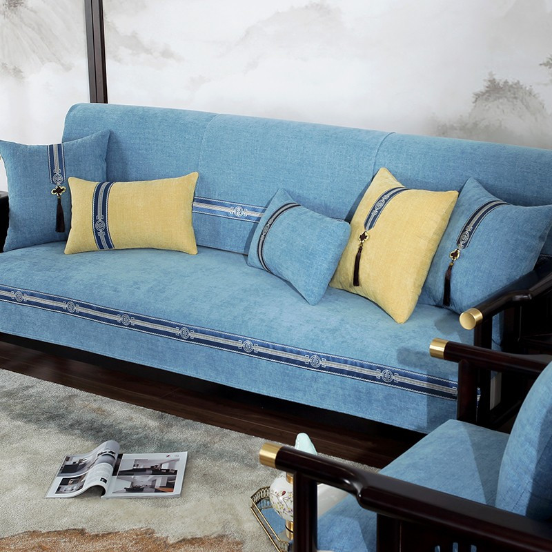 京城派 新中式沙发套罩全包棉麻中式沙发垫子四季沙发垫套装红木沙发