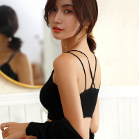 俞兆林美背抹胸内衣女蕾丝无钢圈弹力交叉肩带性感女士文胸