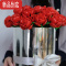 真智力兼容玫瑰花束积木女孩礼物520情人节送女友朋抱抱桶粉蓝