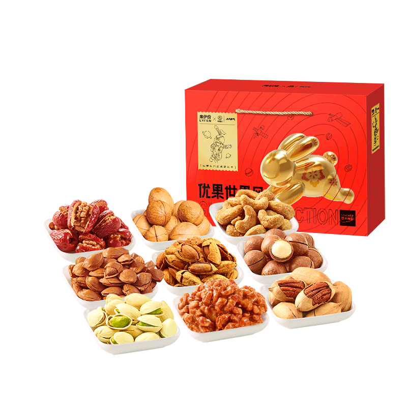 来伊份联名优果b款15袋/2022g全坚果礼包送礼年货坚果礼盒装