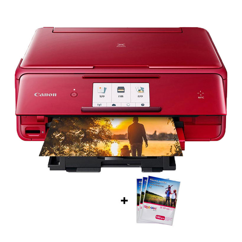 佳能ts8080彩色喷墨照片打印机手机一体机家用办公wifi三合一6色id卡