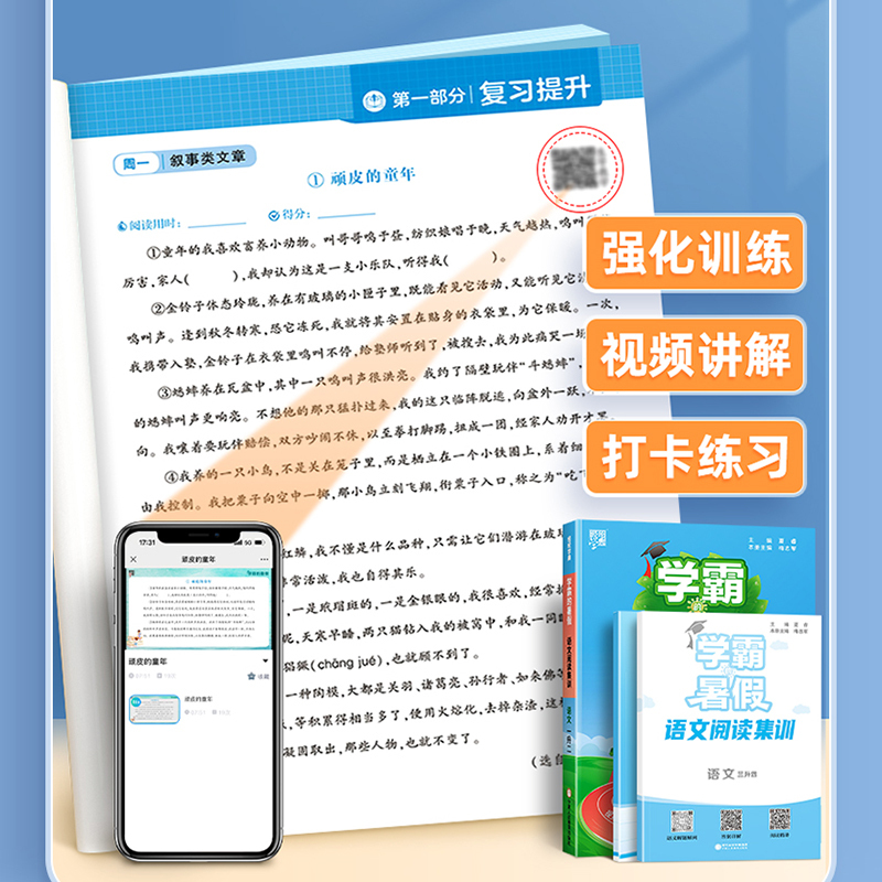 预科班-人教版 小学四年级 [正版]2024秋小学学霸学霸暑假衔接小学生暑假作业本一升二升三升四升五六语文阅读集训预科班