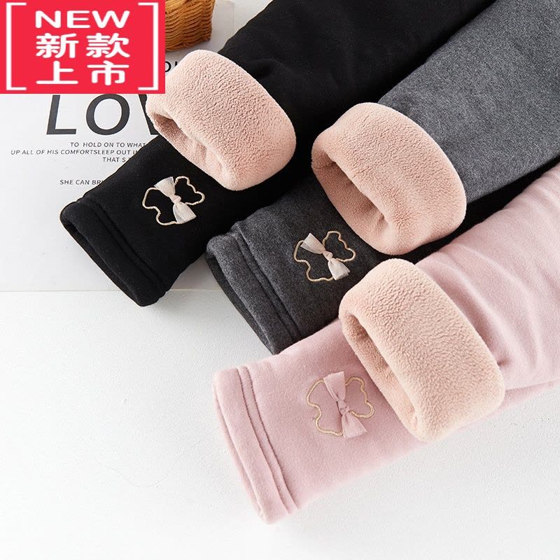 可莉允女童棉裤冬季三层加厚加绒宝宝夹棉北方特厚保暖外穿儿童打底裤子保暖裤图片