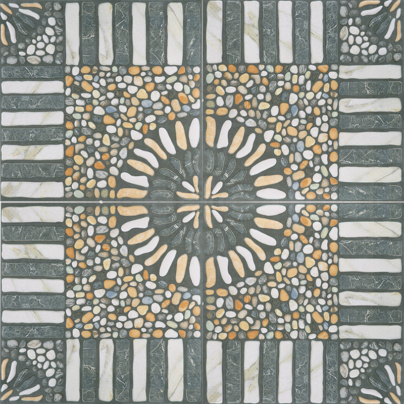 田园仿古砖室外庭院防滑地砖鹅卵石文化砖400x400阳台拼花瓷砖壹德壹