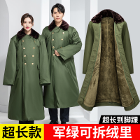 新款军大大衣男冬季加厚长款女零下防寒服东北棉袄老式军棉绿大衣
