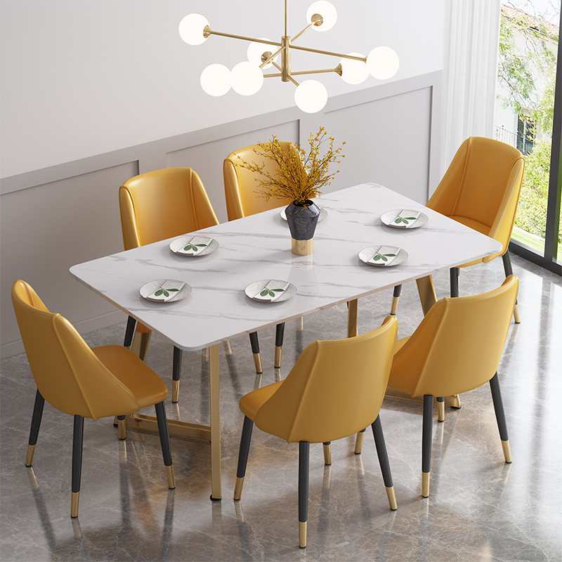 大理石餐桌椅组合闪电客小户型家用北欧现代简约轻奢ins网红饭桌长