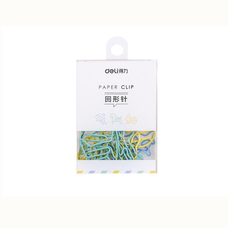 得力(deli) 0056动物造型电镀办公回形针 12枚装彩色回形针 8袋装