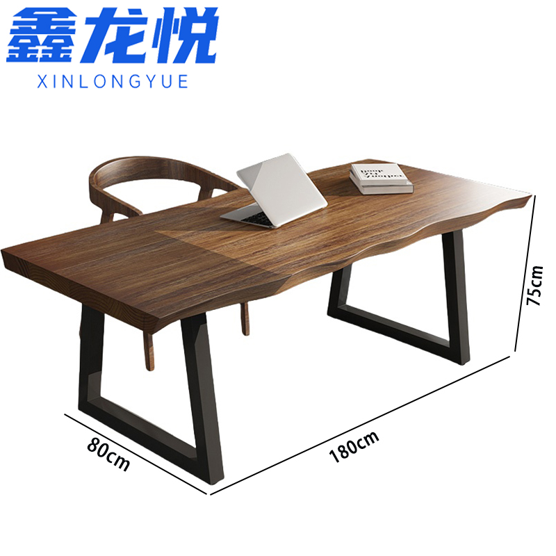 鑫龙悦实木桌180*80cm张高清大图