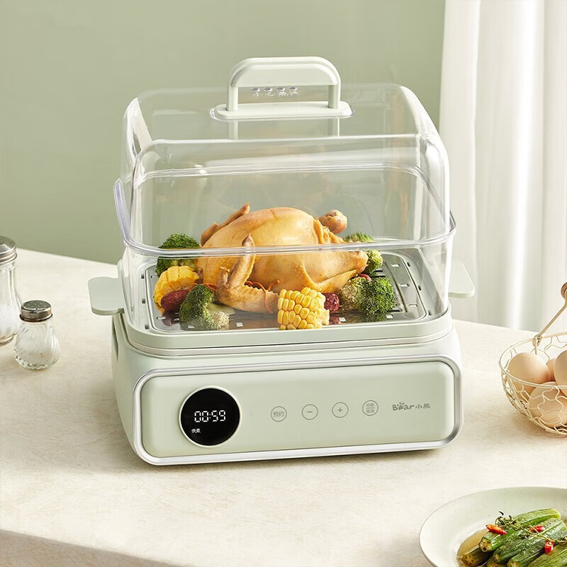 小熊(Bear)电蒸锅 电煮锅电火锅家用蒸包子锅 304不锈钢三层大容量蒸螃蟹定时预约 DZG-P20W6高清大图