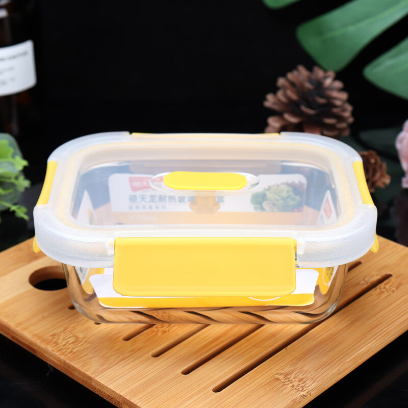 禧天龙(Citylong) H-8484玻璃保鲜盒(黄)可微波炉加热学生上班族带饭保温鲜盒370ml高清大图