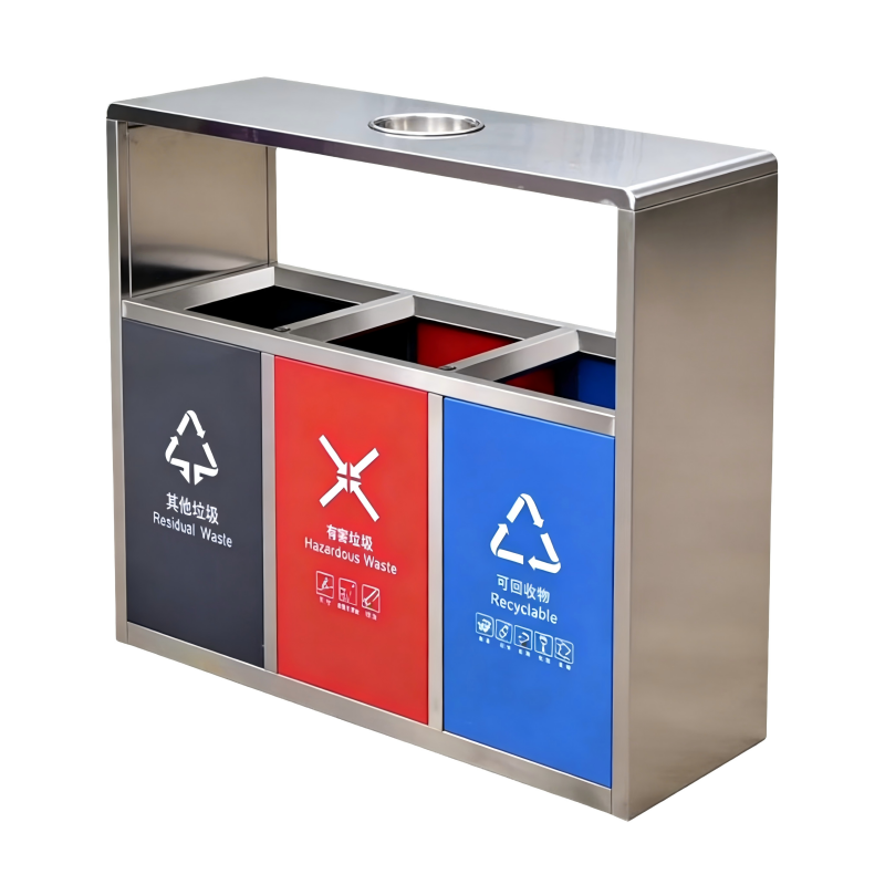 鑫睿辉 户外垃圾箱 不锈钢三桶 个高清大图
