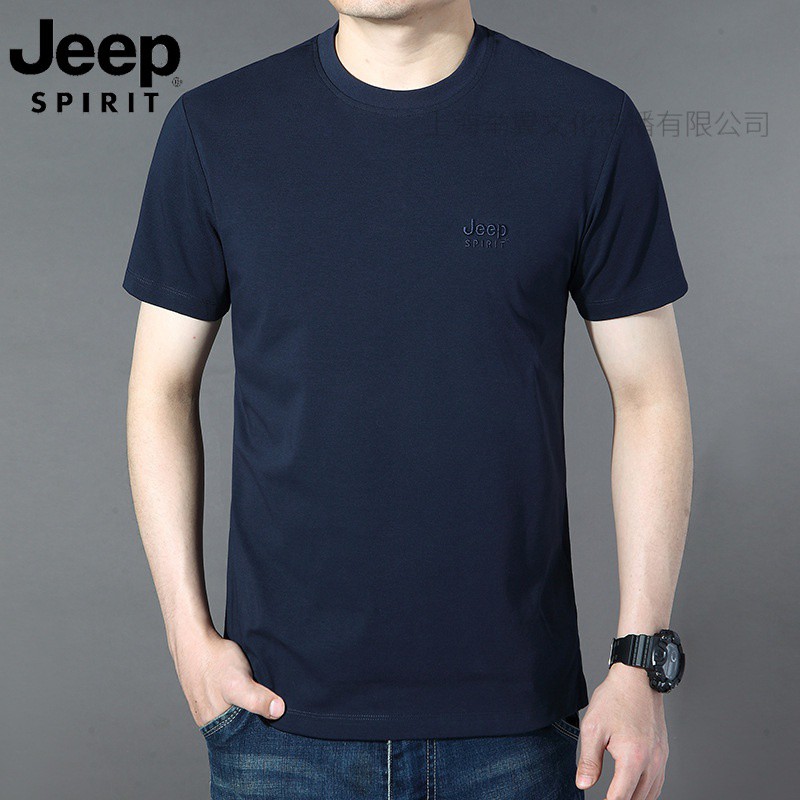 JEEP SPIRIT吉普2025夏季圆领男士短袖T恤舒适棉百搭打底衫高清大图