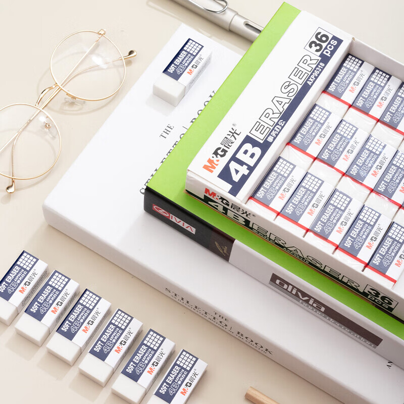 晨光 M&G 事务办公橡皮 AXP96318 长42宽18高11mm 6块/组(白色) 组高清大图