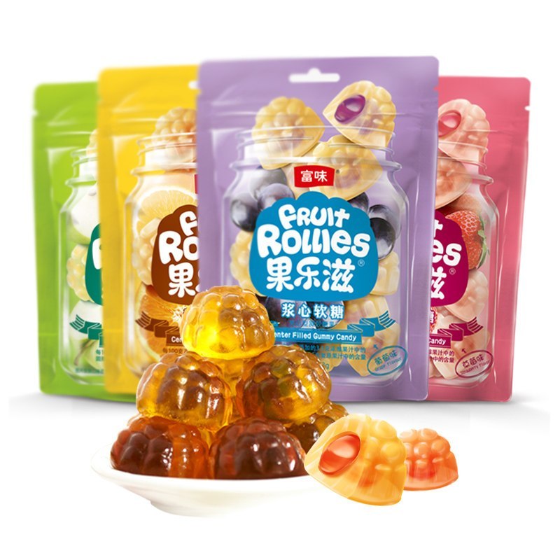 富味 果乐滋夹心软糖68g*2包 (葡萄味+草莓味)