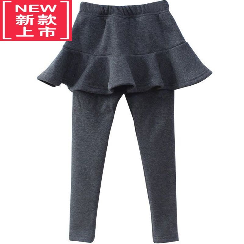 可莉允女童加绒裙裤假两件女宝宝加厚打底裤裙儿童外穿秋冬保暖紧身裤子图片