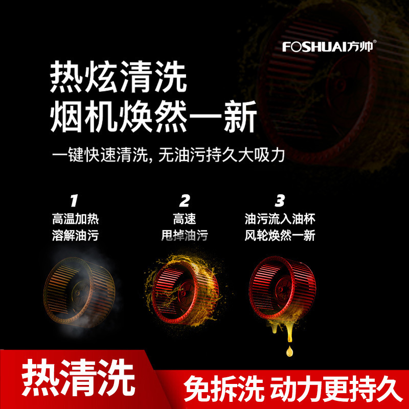 方帅（FOSHUAI）大功率25m³大吸力欧式抽油烟机单机 家用顶吸式吸烟机脱排排烟罩 A16 智能体感自动清洗自清洁