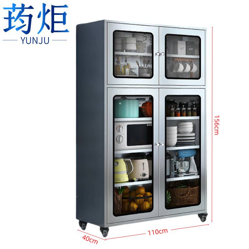 荺炬不锈钢储物柜碗柜台高清大图