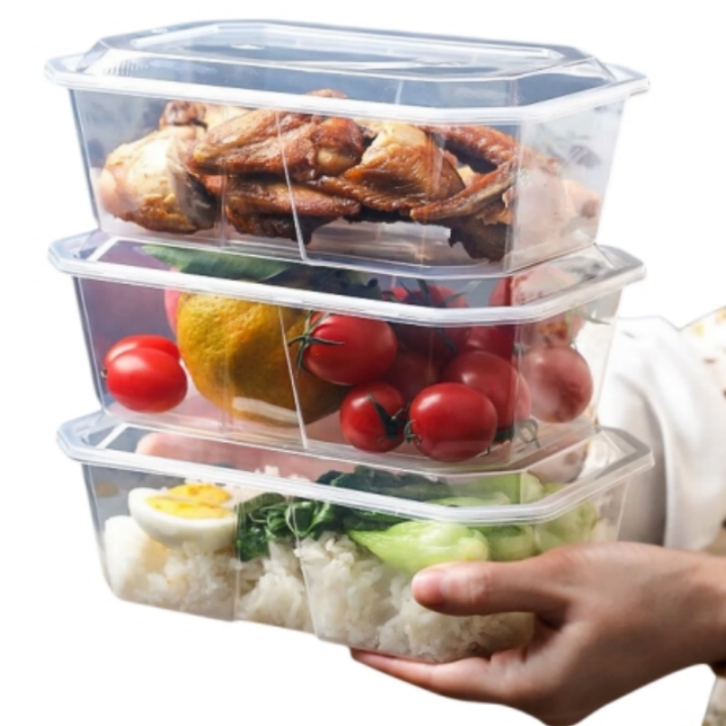 芳草地 3G3331*2 长方形一次性饭盒1200ML 10套/包 (单位:包)高清大图