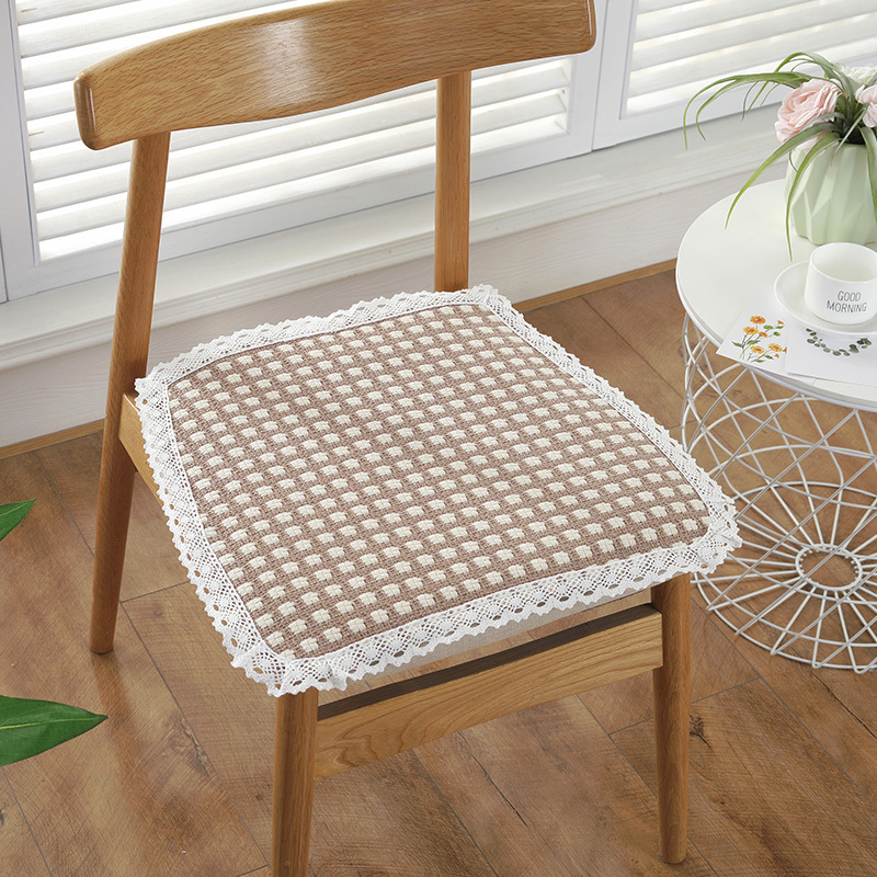 美帮汇冬季棉线椭圆编织椅子坐垫冬季餐桌椅垫餐椅垫办公室坐垫凳座垫