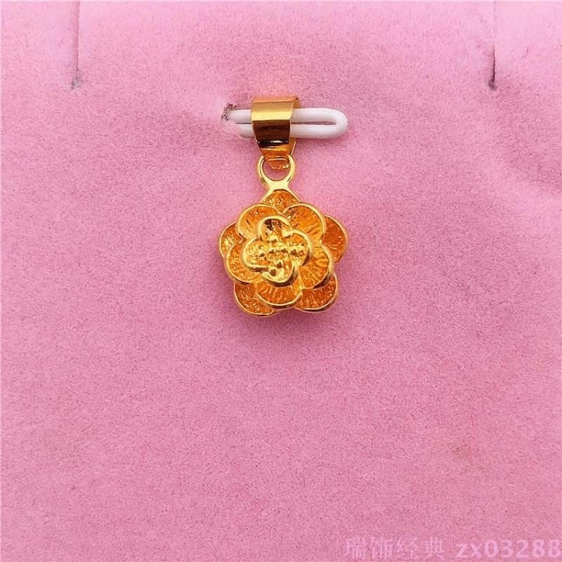 日韩仿黄金转运珠爱心花朵坠DIY 女士配饰锁骨项链越南沙金送女朋友老婆生日礼送女朋友七夕情人节礼物